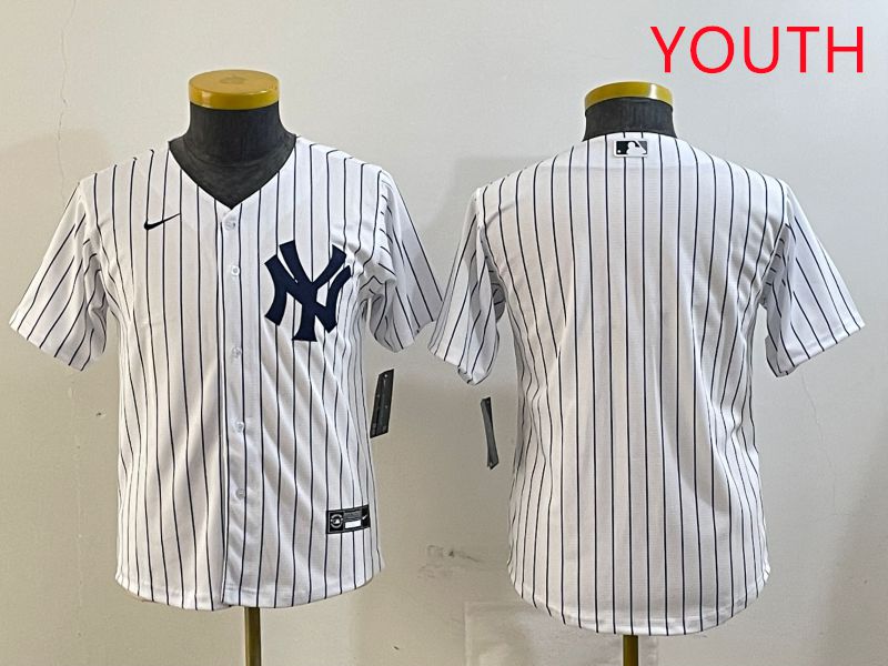 Youth New York Yankees Blank White Stripe Game 2025 Nike MLB Jersey style 11->youth mlb jersey->Youth Jersey